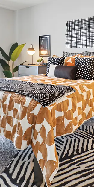 furnished apartment bedroom